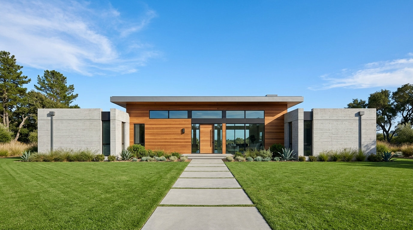 Modern pavilion-style villa architecture